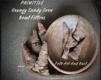 Pattern Sewing Video ~ Primitive Halloween CanDy CorN Bowl Fillers Tutorial ~ Instant Download~ Early Goods Antique Drab Vintage Country