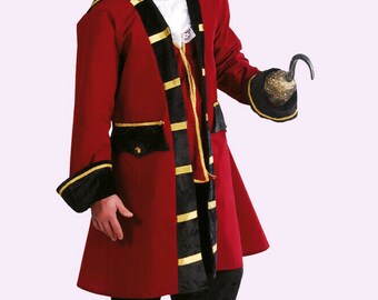 NEVERLAND CAPTAIN HOOK PIRATE PETER PAN ADULT MENS FANCY DRESS HALLOWEEN COSTUME