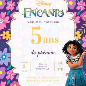 Invitation, fête, anniversaire Encanto, Mirabel, Isabela, Luisa, Madrigal Bild 2