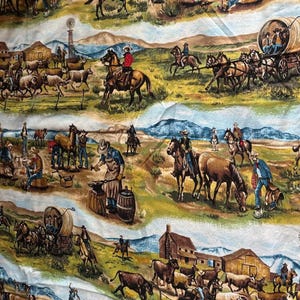 Vintage Western-Themed Fabric by the Yard