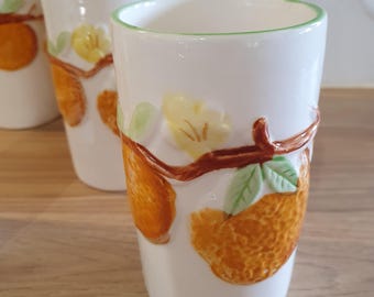 50s vintage napcoware ceramic juice tumblers x 6