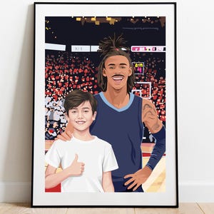 Basketball Lover Custom Cartoon Portrait Digital Download, Basketball Lover Kid Gift