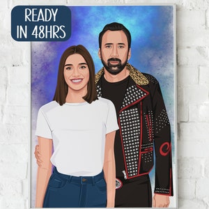 Actor Custom Drawing, Digital Postrait of a Celebrity, Personalized Gift for her, Customizable Actor Lovers Gift Cartoon Art, Gift with You