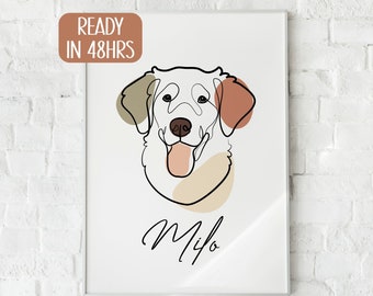 Line Art Pet Portrait, Digital Dog Art, Cat One-line art, Abstract pet Illustration, Pet Drawing, Cat Line Art, Dog Line Art, Custom Pet art