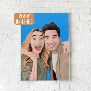 Benutzerdefinierte Familienportrait, Abschlussgeschenk Portrait, personalisierte Familie Wand Kunst Illustration, Weihnachtsgeschenk für sie, Weihnachtsgeschenk für ihn