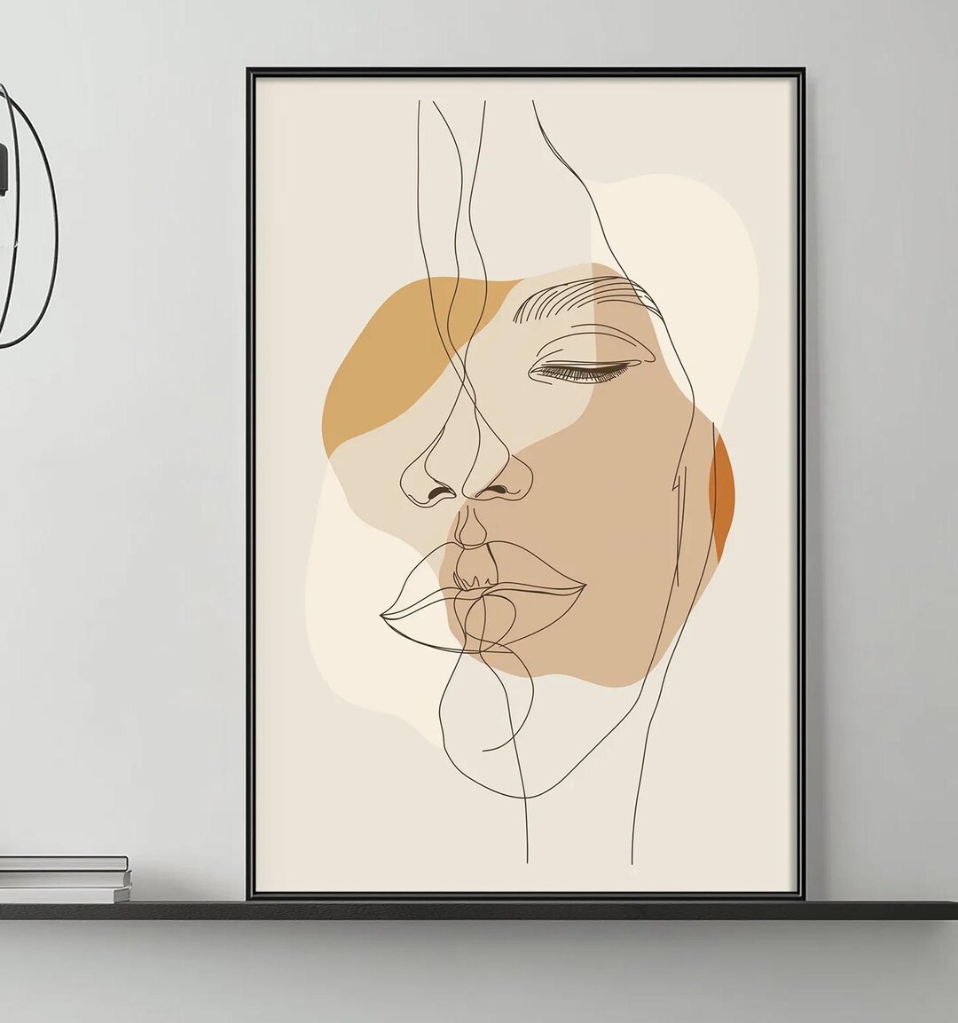 Minimalist Line Art Faces Wall Print, Neutral Abstract Portrait Poster ...