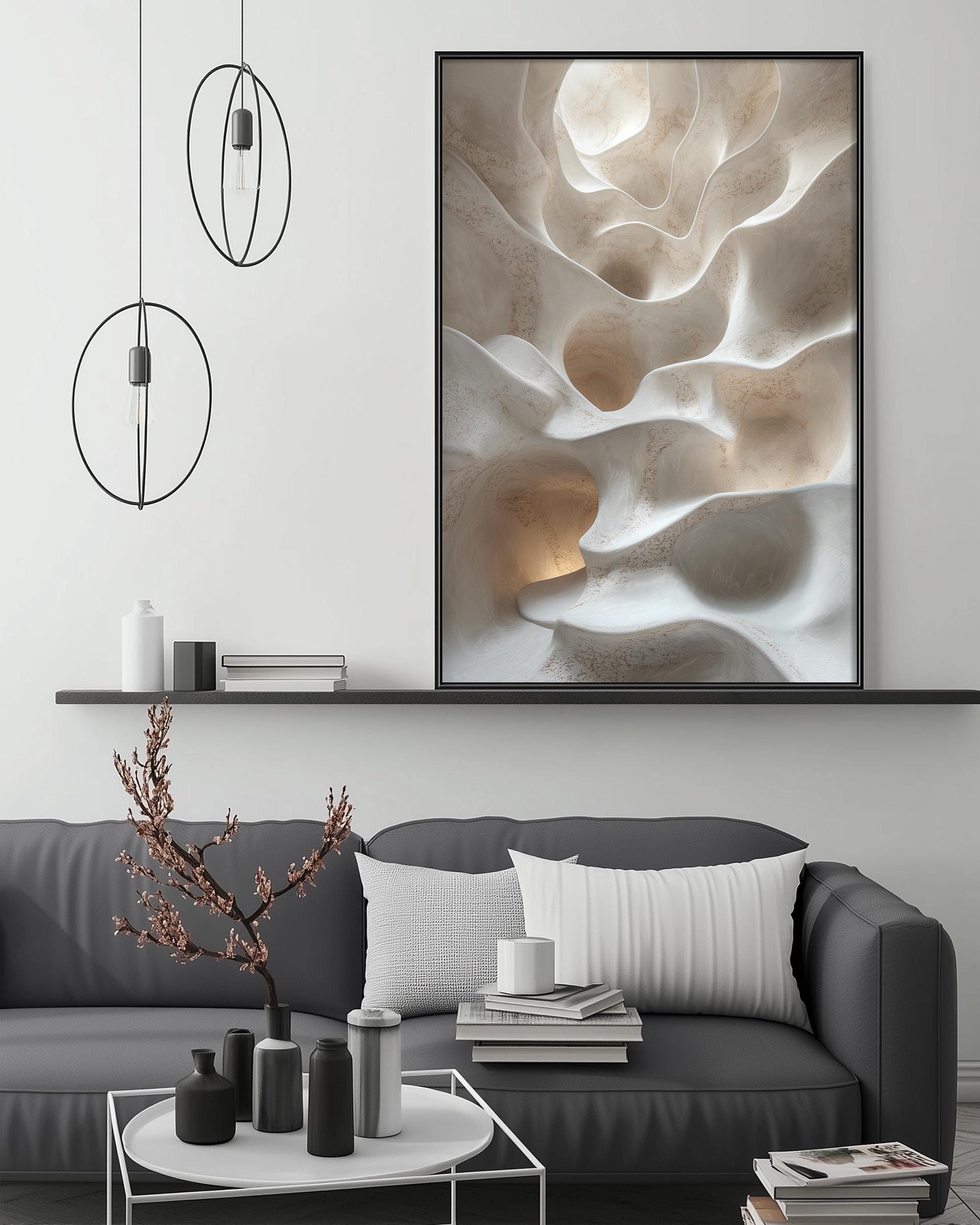 Neutral Abstract Wall Art Print, Minimalist Beige Plaster Texture ...