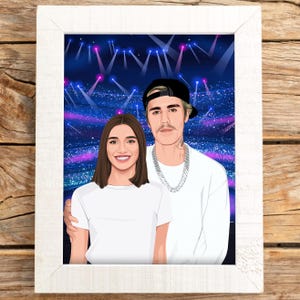 Custom Portrait with your favourite Singer, Digital Illustration of a Celebrity, Personalized Gift, Daughter Singer Lover Gift, Gift for Her
