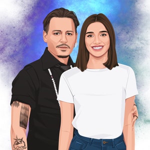 Celebrity Custom Illustration, Digital Portrait With the Actor