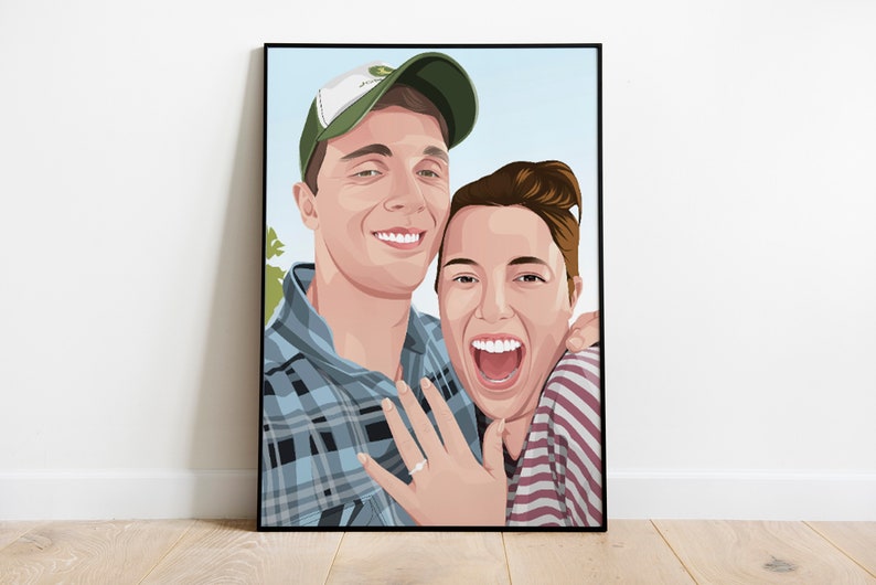 Custom Cartoon Portrait Gift for Birthday, Anniversary Gift, Graduation Gift, Mothers Day Gift, Fathers Day Gift, Gift for Kid, Pet Memorial image 2