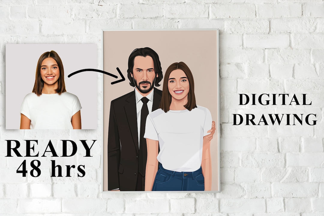 Favourite Movie Star Custom Illustration With You Photo - Etsy
