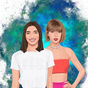 Singer Custom Gift for Her, Celebrity Custom Illustration, Christmas