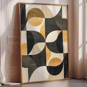 Geometric Abstract Wall Art Print, Modern Algorithmic Pattern Poster, Minimalist Office Decor, Neutral Architectural Wall Art