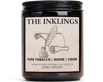 The Inklings soy candle, Bookish Candle Scent, Book Inspired Candle, Literary Candle, Scented Candle, Writer's Candle, gift for readers