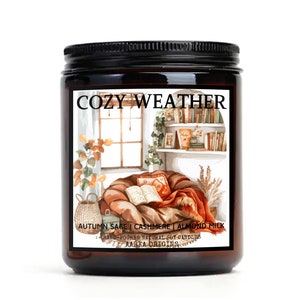 Cozy Weather Soy candle, Candle, winter candle, christmas decor, gifts for readers, book lovers gifts, bookish, wax melt, cottage core