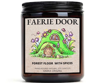 Faerie Door Soy Candle, Bookish Candle, Faerie Inspired, Gift for readers, Literary gifts, faecore, cottagecore, Bookworm gifts, nerdy gift