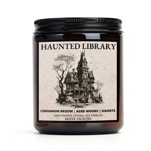 Haunted Library Soy candle,spooky candle, halloween candle, halloween decor, gifts for readers, book lovers gifts, bookish, wax melt