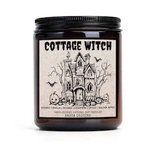 Cottage Witch Soy candle, halloween decor, gifts for readers, bookish, wax melt, autumn candle, witch candle, witch decor, cottage core