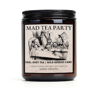 Mad Tea Party Soy Candle, Book Lover Gift, Literary Candle, Book Candle, Book Lover Candle, Book Scented Candle,  Wax melt