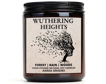 Wuthering Heights Soy candle, Literary Gifts, Emily Bronte, The Bronte Sisters, Gothic, dark academia candle, stormy Reads, fantasy inspired