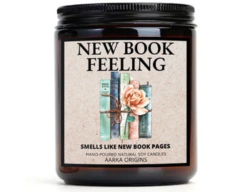 New Book Feeling Soy Candle, Bookish Candle, Book Candle Scent, Book Inspired Candle, Literary Candle, Scented Candle, Gift for readers