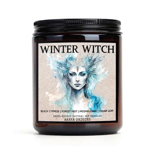Winter Witch Soy candle,spooky candle, halloween candle, halloween decor, gifts for readers, book lovers gifts, bookish, wax melt