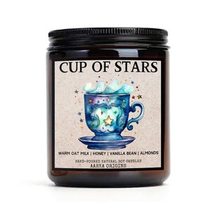 Cup of stars Soy candle, spooky candle, halloween candle, halloween decor, gifts for readers, book lovers gifts, bookish, wax melt, haunted