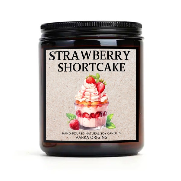 Strawberry Shortcake Handmade Soy Candle, Book Scented Candle, Literary Candle, Book Inspired Candle, Bakery Candle, Wax melts, dye free