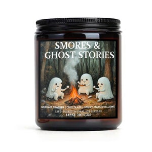 smores and ghost stories Soy candle,spooky candle, halloween candle, halloween decor, gifts for readers, book lovers gifts, wax melt