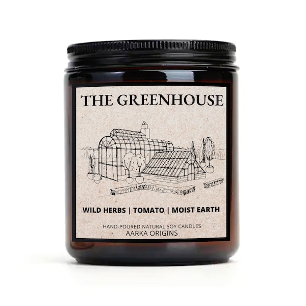 The Greenhouse Handmade Soy Candle, Plant Lovers, Botany Candle, Bookish Candle