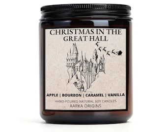 Christmas In The Great Hall Soy Candle, Literary Candle, Wizard and Magic Inspired Candle, Book Lovers Gift, Autumn