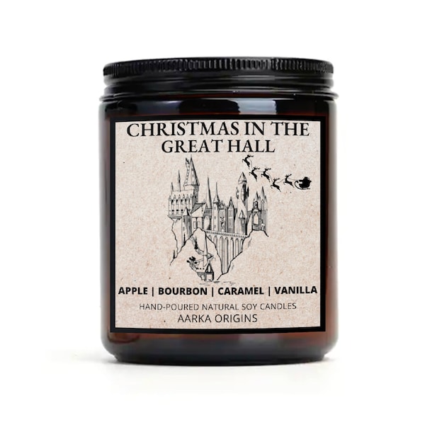 Christmas In The Great Hall Soy Candle, Literary Candle, Wizard and Magic Inspired Candle, Book Lovers Gift, Autumn