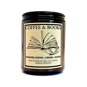 Coffee and Books Soy Candle, Book Lover Gift, Book Candle, Book Scented Candle, Literary Candle, Book Inspired Candle, Bookish Scent