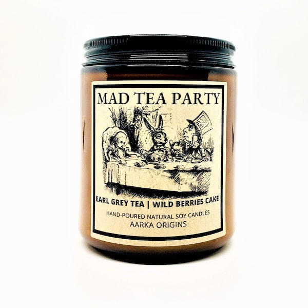 Mad Tea Party Soy Candle, Book Lover Gift, Literary Candle, Book Candle, Book Lover Candle, Book Scented Candle,  Wax melt