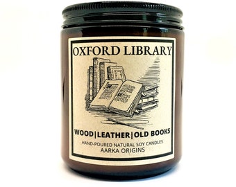 Oxford Library, Book Lover Candle, Book Candle Scent, Book Inspired Candle, Literary Candle, Soy Candle, Wax Melt, Scented Candle