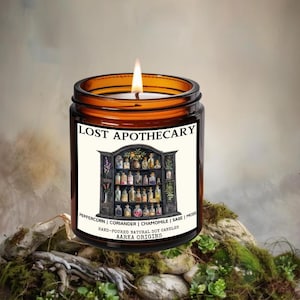 Lost Apothecary Scented Soy Candle, bookish gift, gift for readers, bookshop candle, Literary Candle, wax melt, gothic decor, spooky