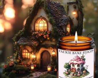 Faerie Bake Shop soy candle, Fairy tales and fantasy, Banana Nut Bread, fairies, magic, fairy decor, gifts for reader, bookish candle, melt