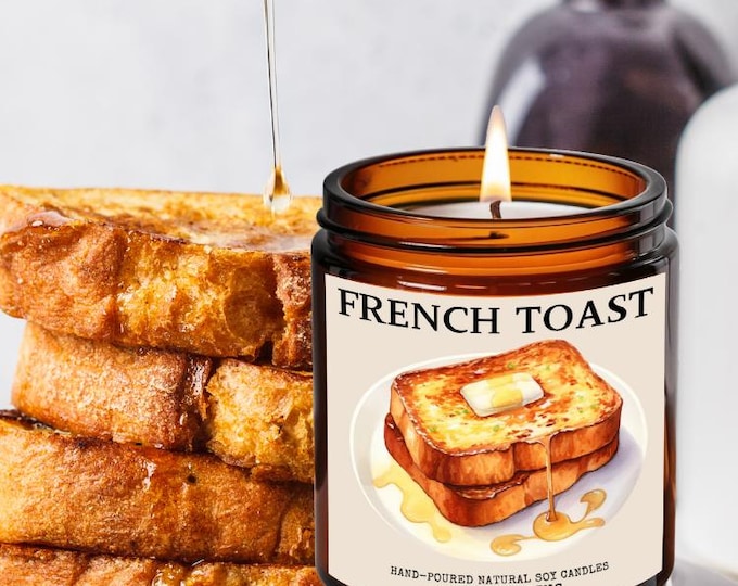 French Toast Scented Soy Candle, Foodie Gift, Bakery Scent, Dessert candles, Breakfast Candle, Food Candles, Maple Syrup Candle, vanilla