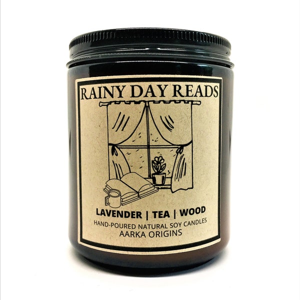 Rainy Day Reads Handmade Soy Candle, Bookish Candle, Book Lover Candle, Book Inspired candle, Literary Candle, Wax Melt, Scented Candle