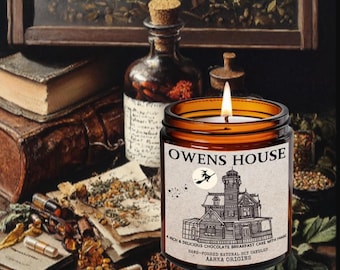 Owens House Soy candle, gift for readers, Cottagecore, nerdy gift, smudge, Witchy candles, Magical candle, cottage fairy, forest witch, melt