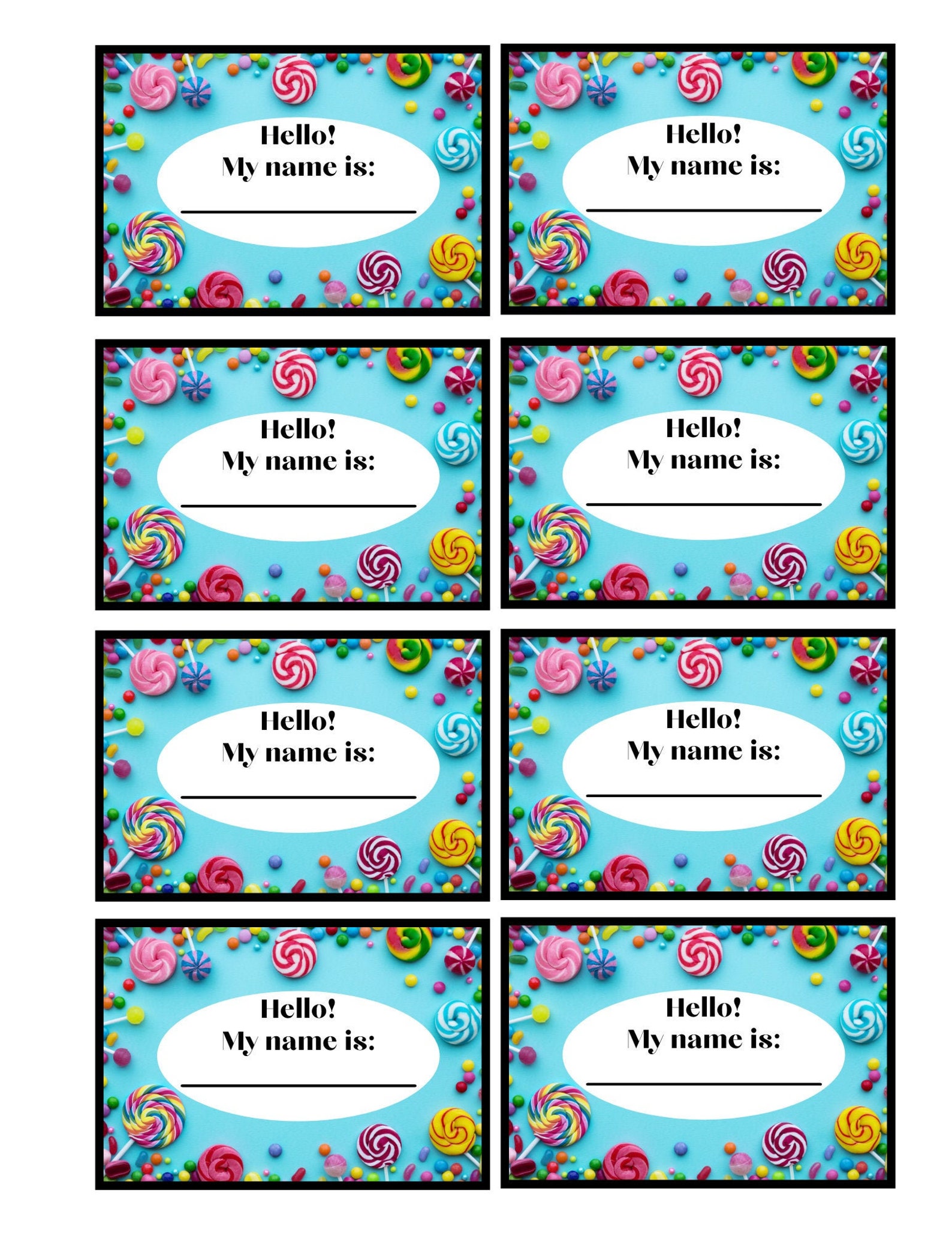 Children's name tag/badge printable download Etsy