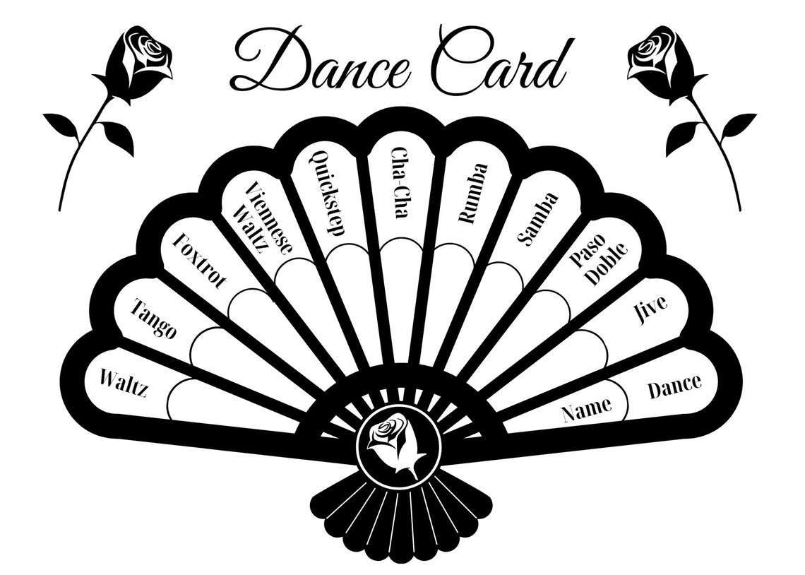 Dance Card Printable Digital Download Etsy Dance Card Printable Digital Download Etsy