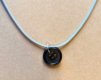 Handmade Button Pendant / Cute & Simple / Made Using Recycled Button and Sterling Silver Hardware