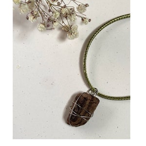 Handmade Lake Michigan Driftwood Pendant: Sterling Silver Wire Wrap