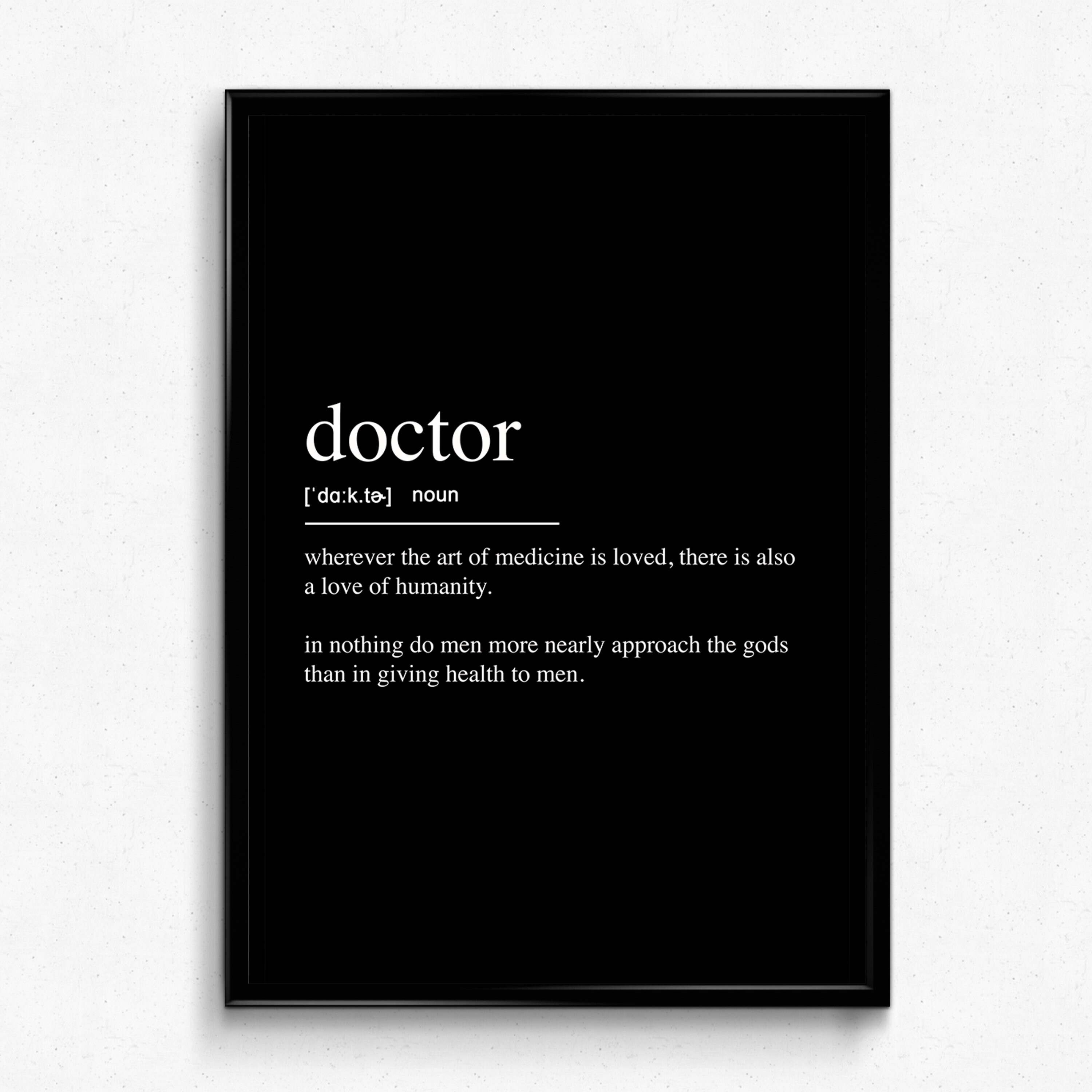 Doctor Definition Poster. Medical Wall Art Minimalist Print Etsy