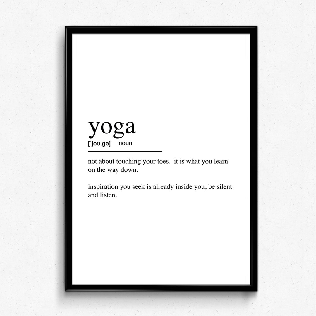 Yoga Definition Poster. Minimalist Print Gym Modern Wall Art Etsy