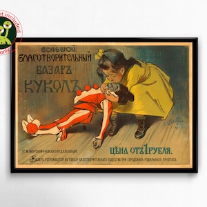 Poster for the Charity bazaar to the Help of Foundlings, 1899. Rare print, Leon Bakst
