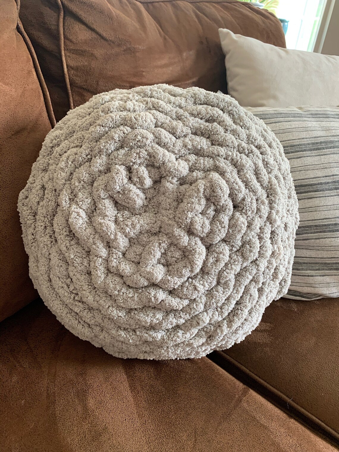 Handmade Chunky 100 Chenille Pillow Hand Knit Chunky Etsy