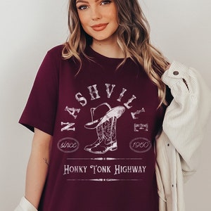 Nashville Shirt Honky Tonk Highway Country Music Shirt Cute Western Shirts Boho Western Shirt Cowgirl Shirt Old West Shirt Nash Bash Tee