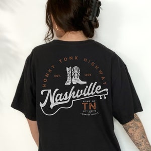 Nashville Shirt City Lights and Country Nights Country Music Concert Shirt Tennessee Western Graphic Tee Cowgirl Bachelorette Shirt